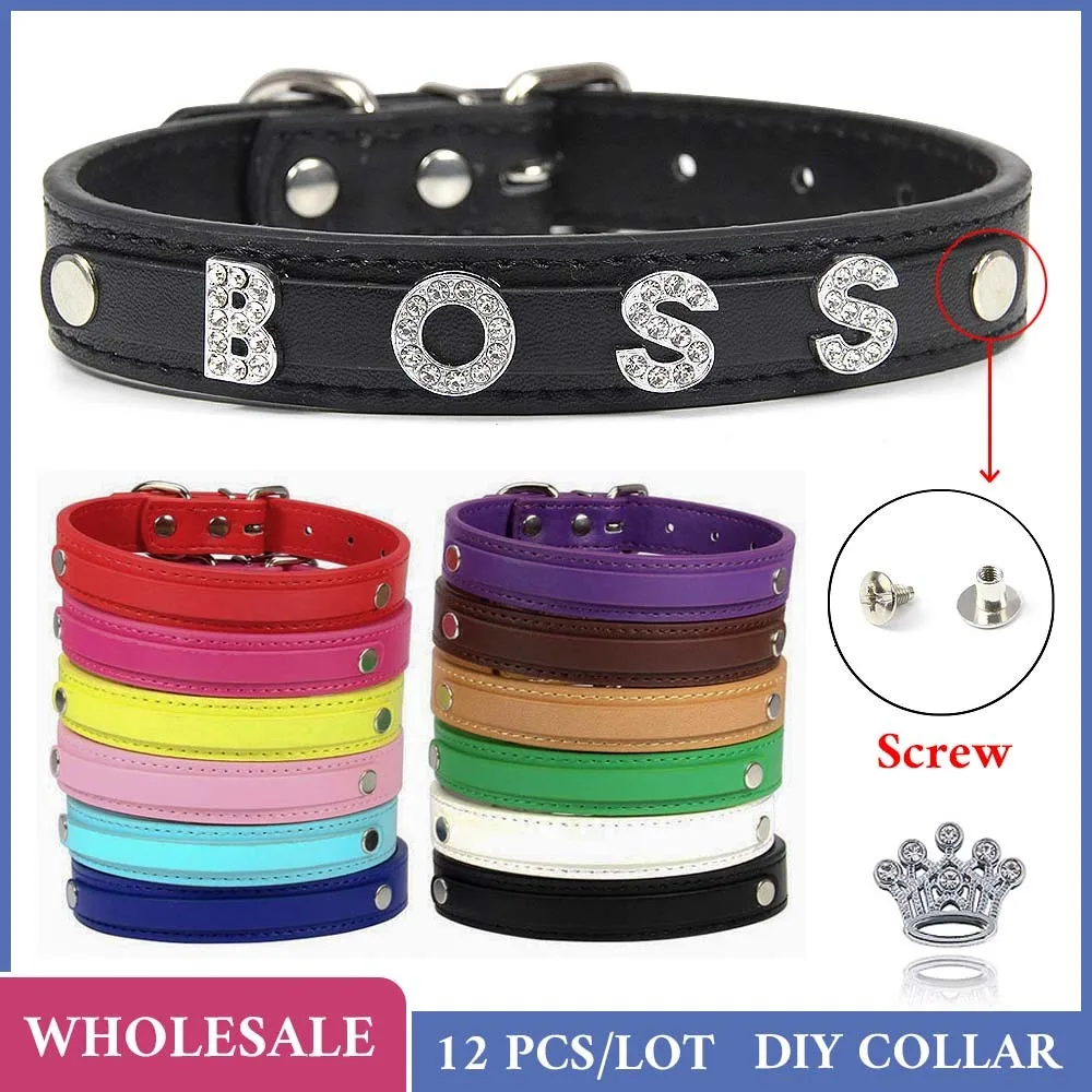 Pet Supplies Wholesale - 12 pçs atacado plain couro do